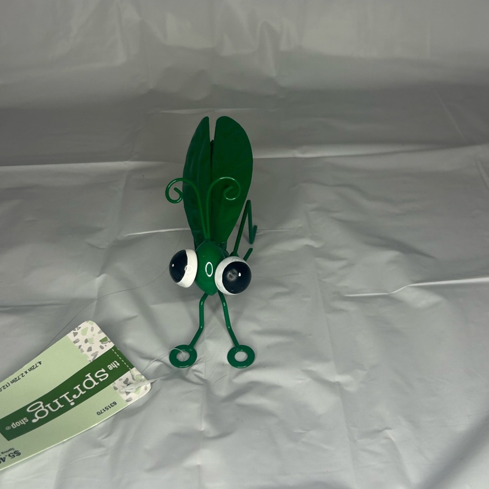 Green Metal Grasshopper Decor
